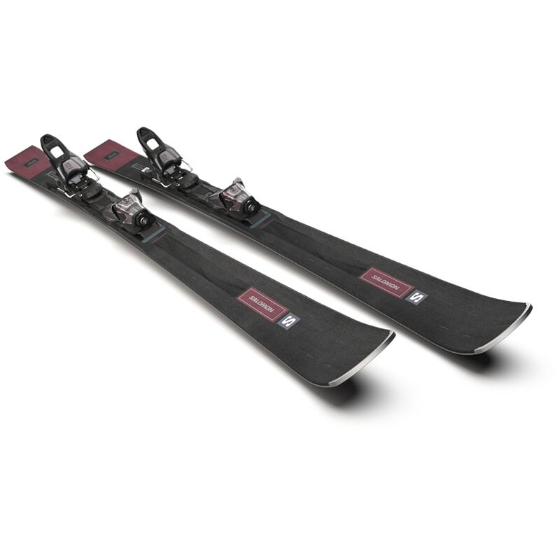 Salomon Damen All-Mountain Ski E - Schwarz/Cordovan Metallic/Silber Metallic