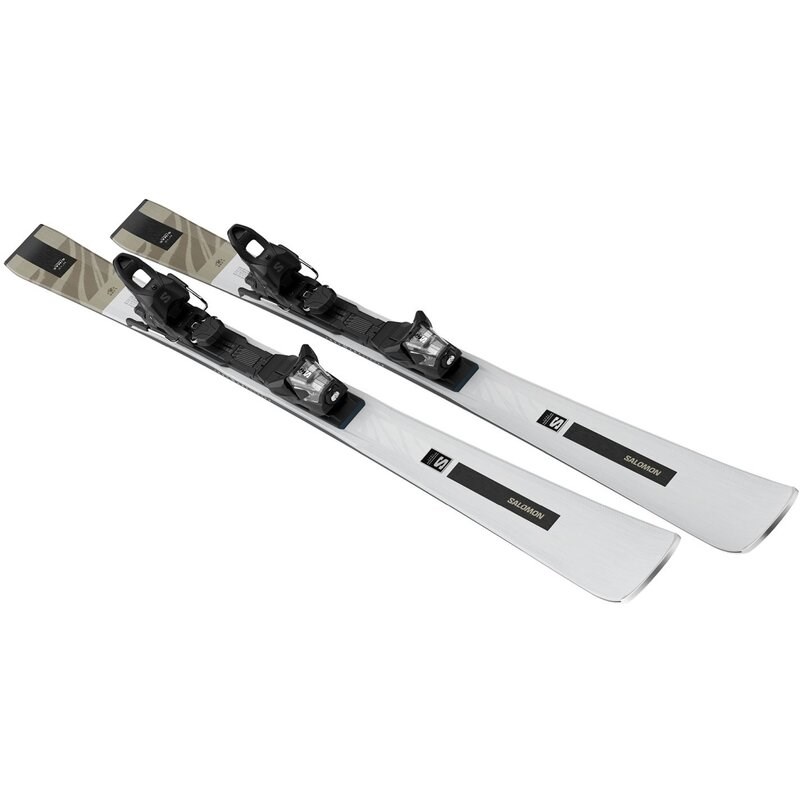 Salomon Damen All-Mountain Ski E - Silbermetallic/Hellbronzemetallic/Schwarz