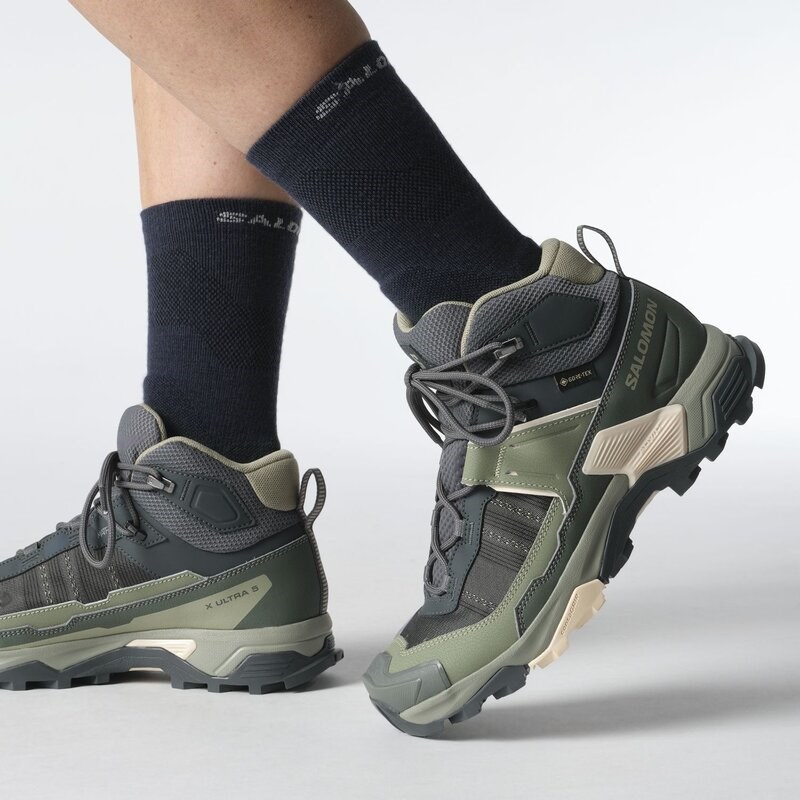 Salomon Damen Trekkingstiefel SHOES X ULTRA 5 MID GTX W - Turbulenz/Sedona Salbei/Zarter Pfirsich