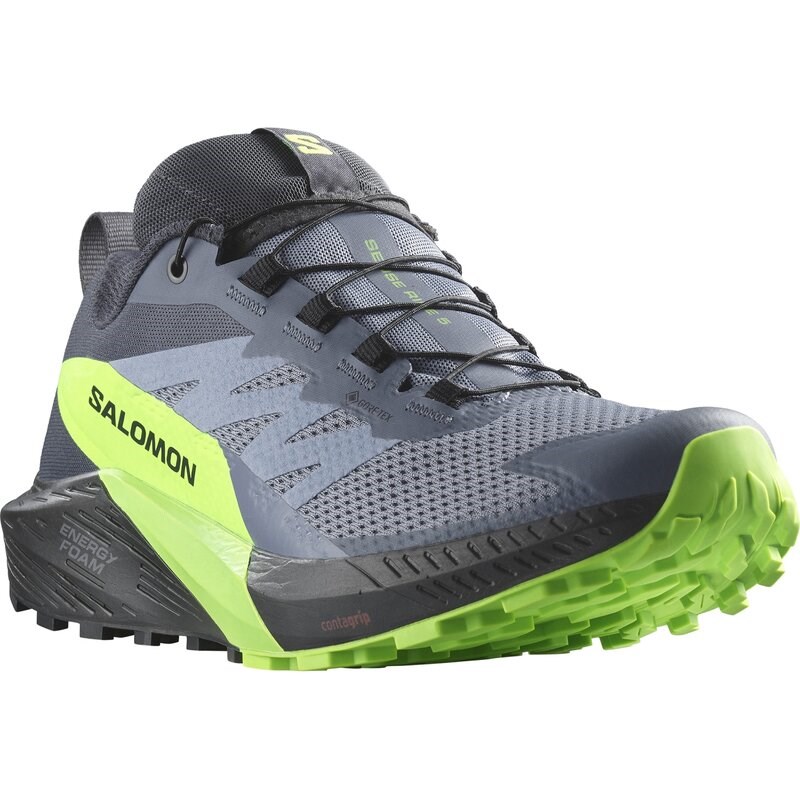 Salomon Herren Trailrunningschuhe SHOES SENSE RIDE 5 GTX - Feuerstein/Schwarz/Grüner Gecko