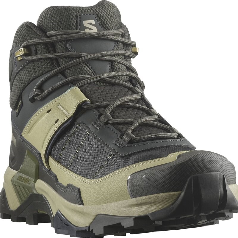Salomon Herren Multifunktionsstiefel SHOES X ULTRA 5 MID GTX - Torf/Graugrün/Blaue Nächte
