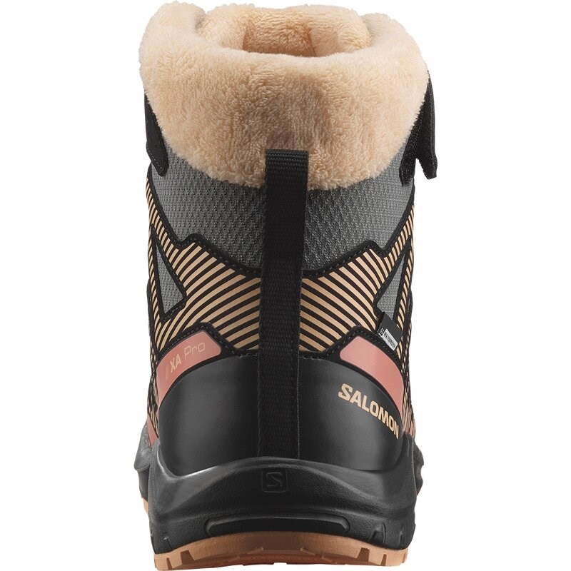 Salomon Kinder Stiefel SHOES XA PRO V8 WINTER CSWP J - Zinn/Schwarz/Pfirsichflaum