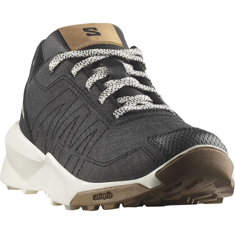 Salomon Kinder Trekkinghalbschuhe SHOES PATROL PLAY JUNIOR - Schwarz/Vanilleeis/Brauner Zucker