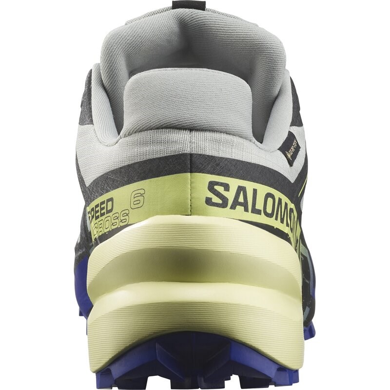 Salomon Herren Trailrunningschuhe SHOES SPEEDCROSS 6 GTX Wrought - Schmiedeeisen/Clematis Blau/Scharfes Grün