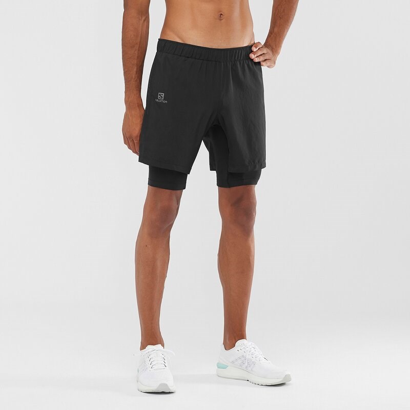 Salomon Herren Shorts AGILE TWINSKIN SHORT - Schwarz