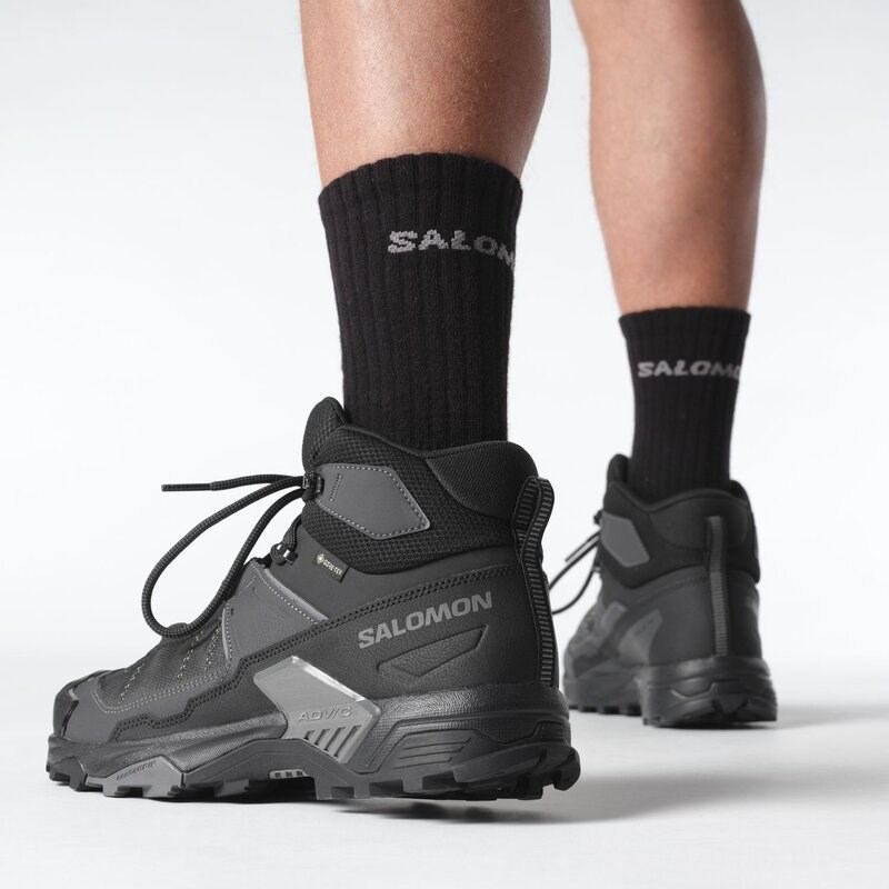 Salomon Herren Multifunktionsstiefel SHOES X ULTRA 5 MID WIDE GTX - Schwarz/Asphalt/Castlerock