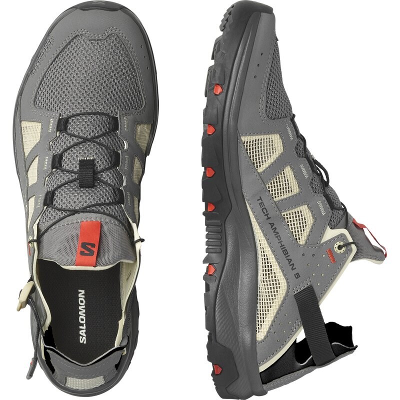 Salomon Herren Aquaschuhe SHOES TECHAMPHIBIAN 5 - Zinn/Motte/Feuriges Rot