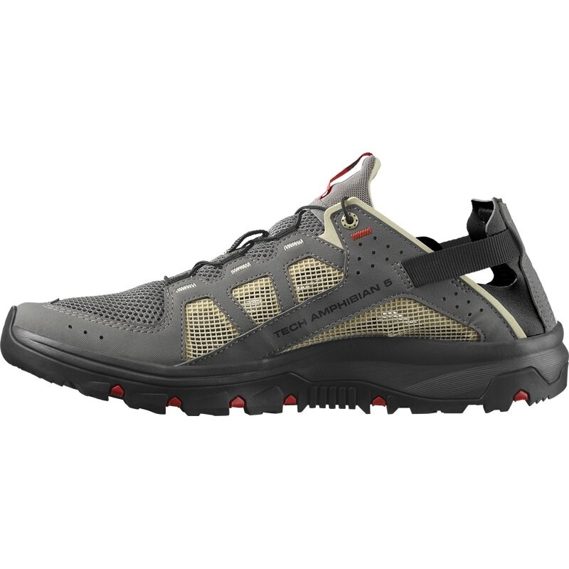 Salomon Herren Aquaschuhe SHOES TECHAMPHIBIAN 5 - Zinn/Motte/Feuriges Rot