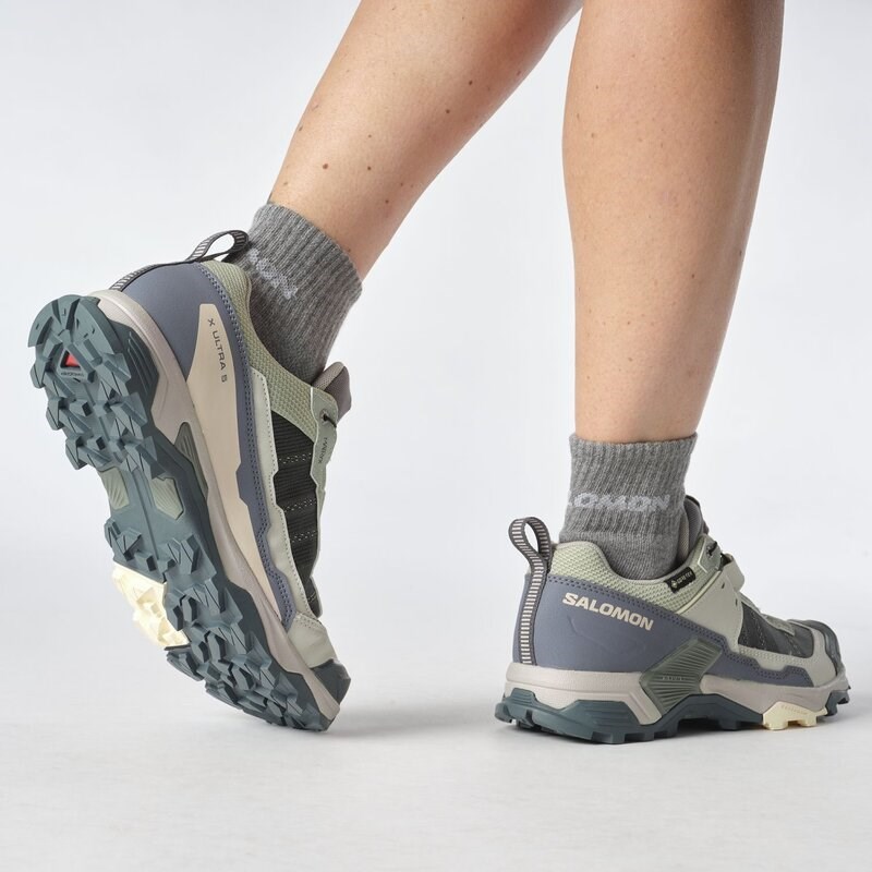 Salomon Damen Multifunktionsschuhe SHOES X ULTRA 5 GTX W - Seegras/Turbulence/Tender Peach