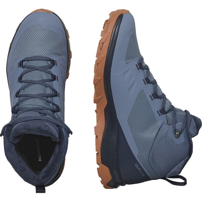 Salomon Herren Trekkinghalbschuhe SHOES OUTsnap CSWP - Bering Sea/Carbon/Gum8