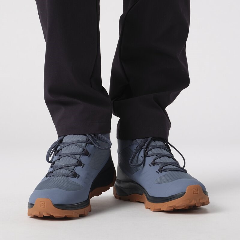 Salomon Herren Trekkinghalbschuhe SHOES OUTsnap CSWP - Bering Sea/Carbon/Gum8