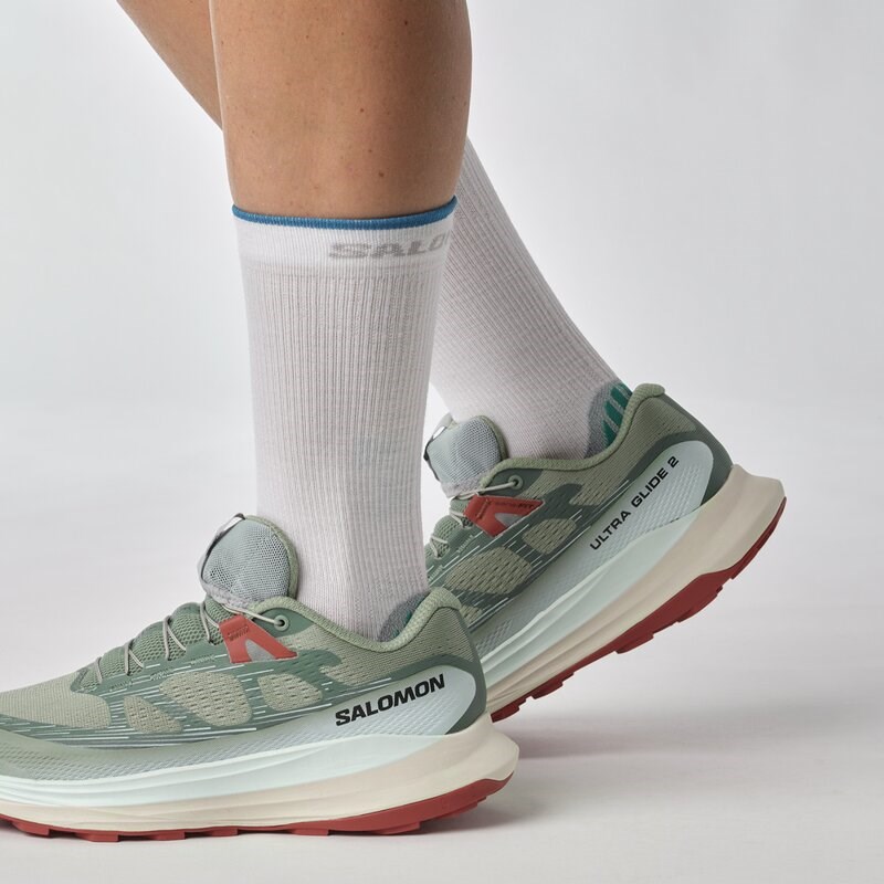 Salomon Damen Trailrunningschuhe SHOES ULTRA GLIDE 2 W - Seerosenblatt/Gebleichtes Aquamarin/Scharfe Sauce