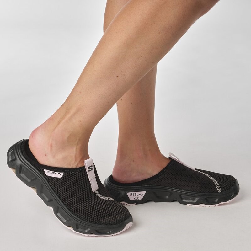 Salomon Damen Freizeitschuhe SHOES REELAX SLIDE 6.0 W - Schwarz/Schwarz/Wiegenrosa