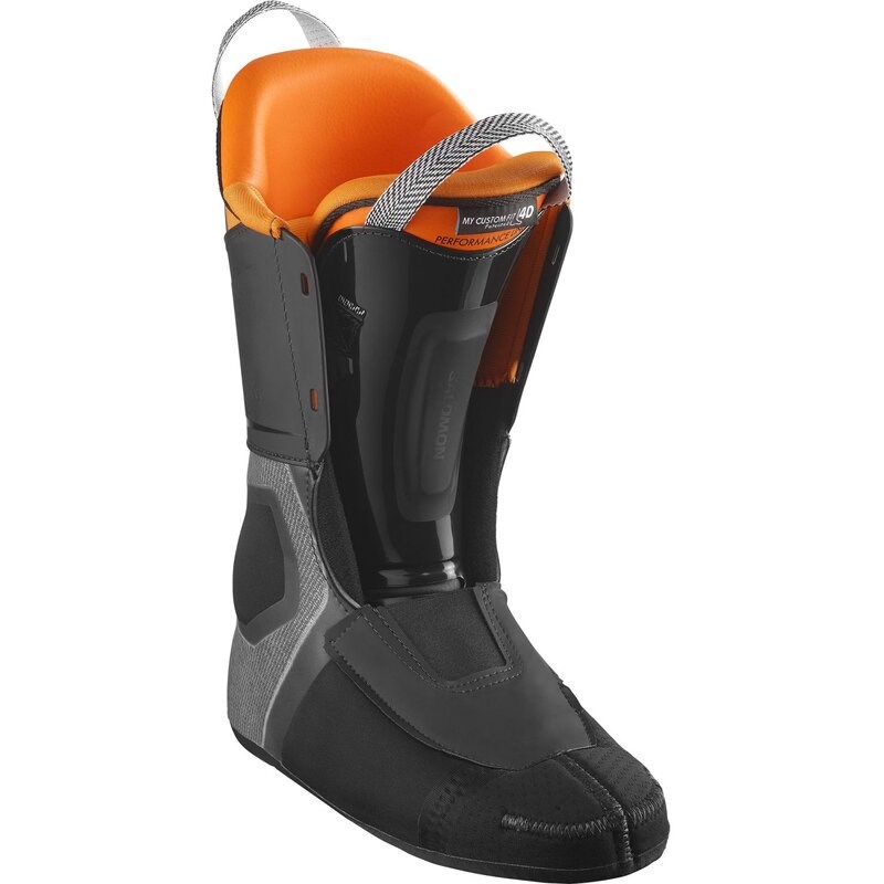 Salomon Herren Ski-Schuhe ALP. BOOTS - Schwarz/Dunkelgrau Metallic/Orange Tiger