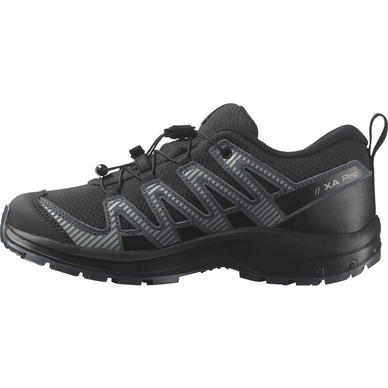 Salomon Kinder Trekkinghalbschuhe SHOES XA PRO V8 WP J - Schwarz/Turbulenz/Steinbruch