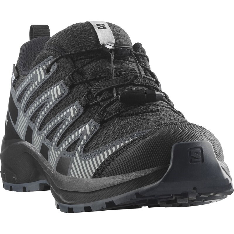 Salomon Kinder Trekkinghalbschuhe SHOES XA PRO V8 WP J - Schwarz/Turbulenz/Steinbruch
