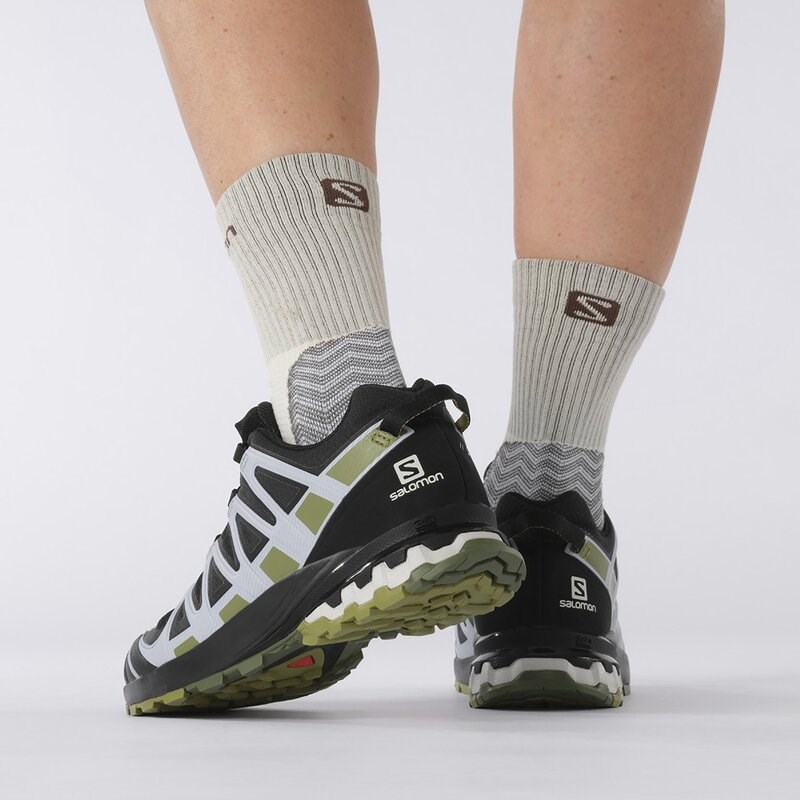 Salomon Damen Trailrunningschuhe SHOES XA PRO 3D v8 GTX W - Schwarz/Grünes Moos/Zenblau