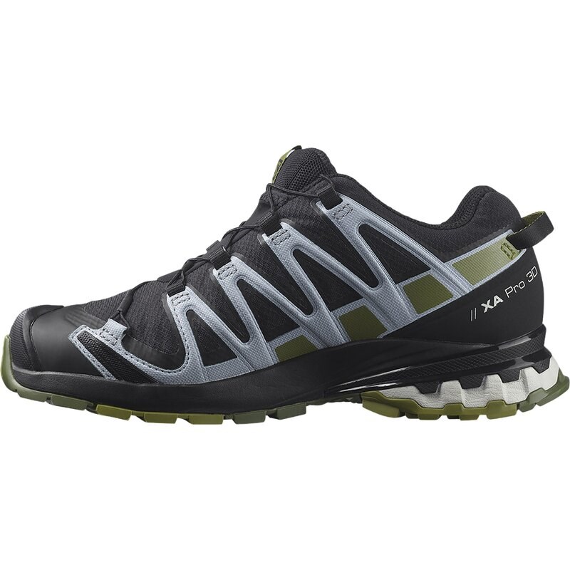 Salomon Damen Trailrunningschuhe SHOES XA PRO 3D v8 GTX W - Schwarz/Grünes Moos/Zenblau