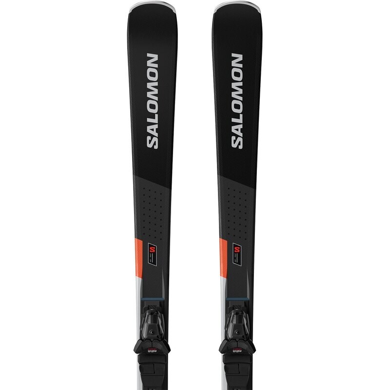 Salomon Herren All-Mountain Ski E - Schwarz/Neonrot/Chrom