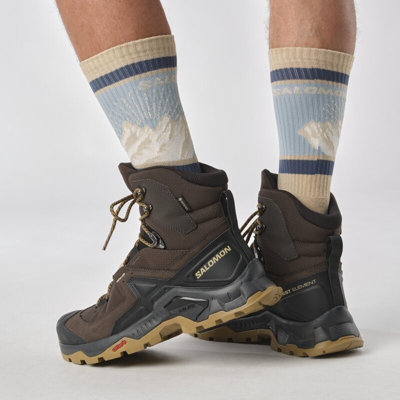 Salomon Herren Trekkingstiefel SHOES QUEST ELEMENT GTX - Delicioso/Schwarz/Mattgold