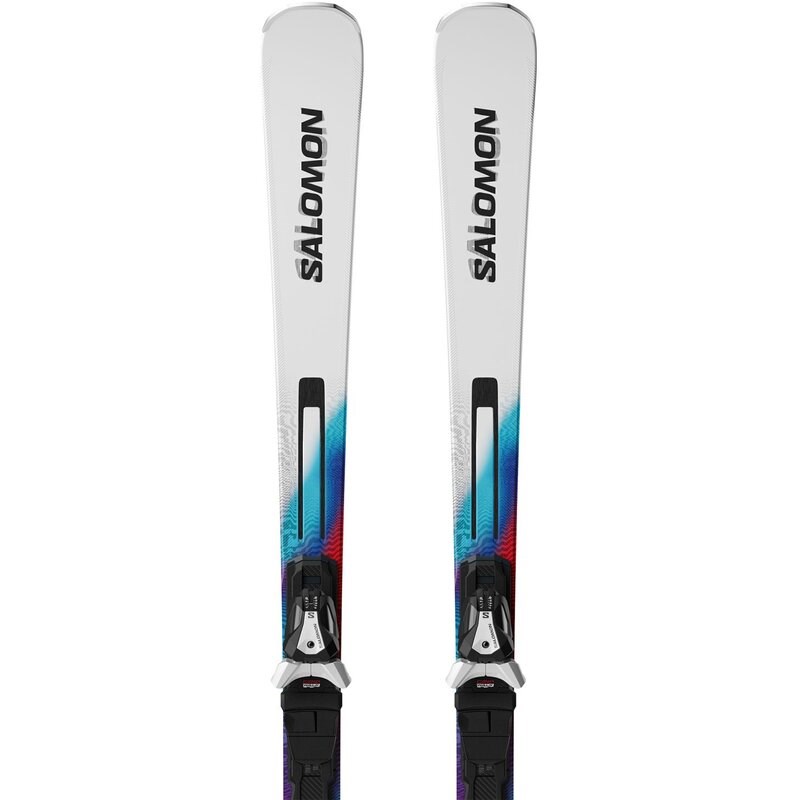 Salomon Herren All-Mountain Ski E ADDIKT + MI12 GW F80 - Weiß/Neon Blau/Rot