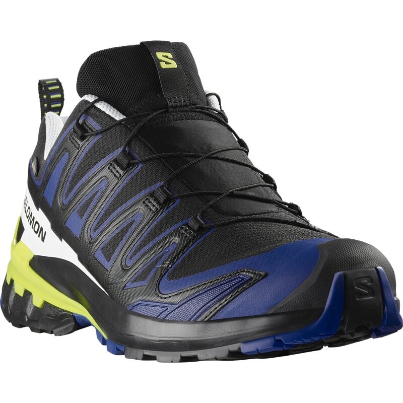 Salomon Herren Trailrunningschuhe SHOES XA PRO 3D V9 GTX - Schwarz/Surf the Web/Sicherheitsgelb