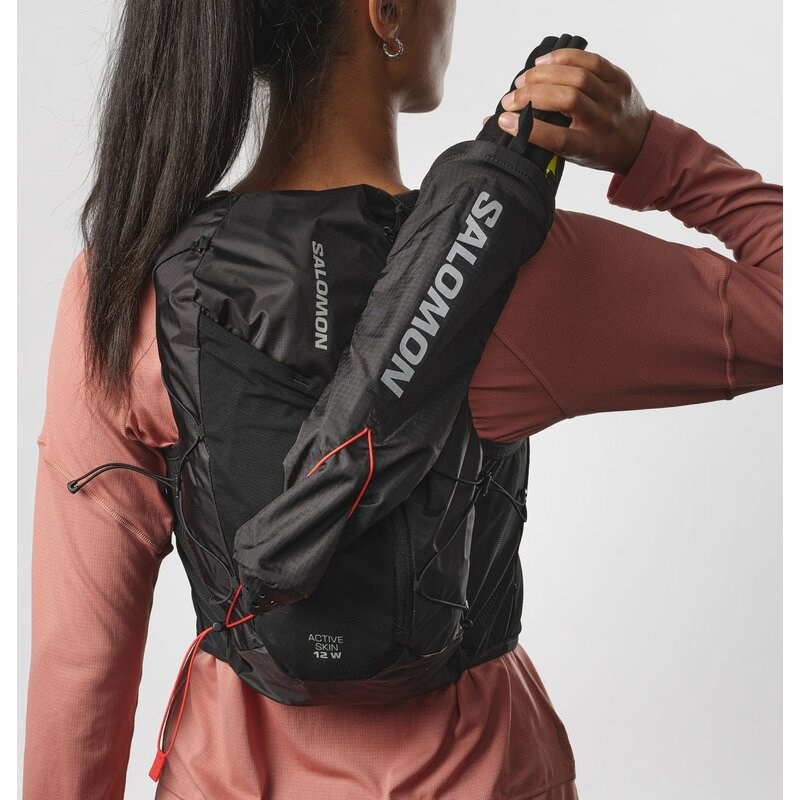 Salomon Rucksack ACTIVE SKIN 12 Women SET - SCHWARZ/METALL