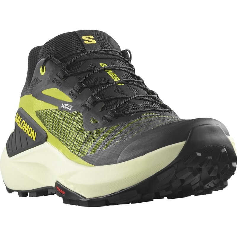 Salomon Herren Trailrunningschuhe SHOES GENESIS - Schwarz/Schwefelquelle/Transparentes Gelb