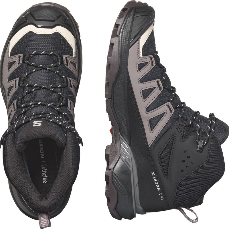 Salomon Damen Trekkingstiefel SHOES X ULTRA 360 MID GTX - Schwarz/Pflaumenkätzchen/Schiefer