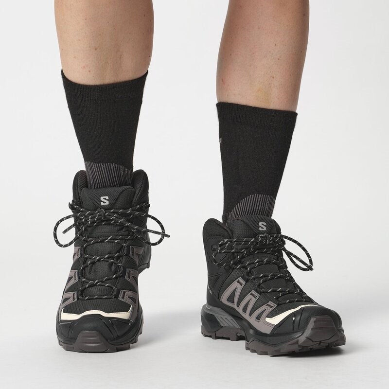 Salomon Damen Trekkingstiefel SHOES X ULTRA 360 MID GTX - Schwarz/Pflaumenkätzchen/Schiefer