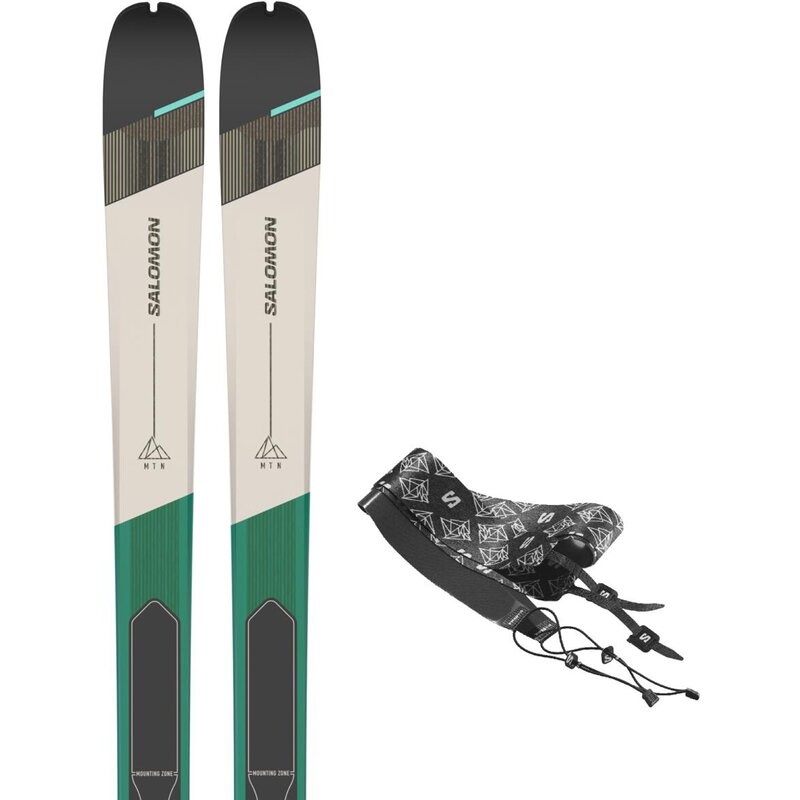 Salomon Damen Freeride Ski T MTN 86 W PRO + Skins Aruba - Rainy Day/Black/Aruba Blue
