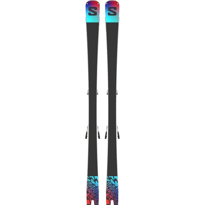 Salomon Herren All-Mountain Ski E ADDIKT + Z12 GW F80 - Weiß/Schwarz/Pastell-Neonblau 3