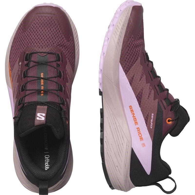 Salomon Damen Trailrunningschuhe SHOES SENSE RIDE 5 GTX W - Catawba-Traube/Orchideenbouquet/Kirsche