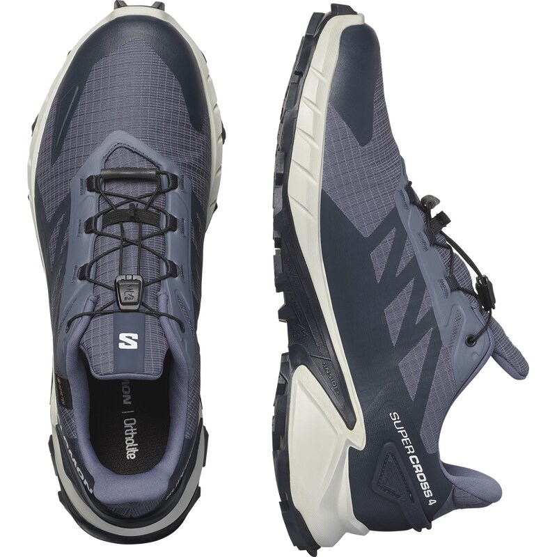Salomon Herren Trailrunningschuhe SHOES SUPERCROSS 4 GTX - Grisaille/Weiß/Carbon