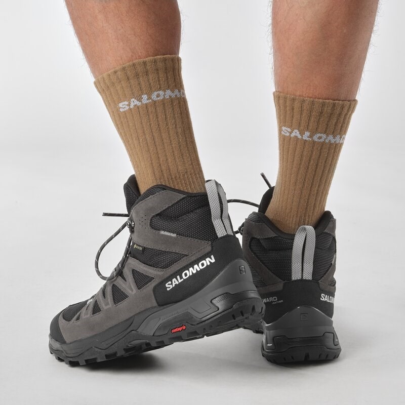 Salomon Herren Multifunktionsstiefel SHOES X WARD LEATHER MID GTX - Phantom/Schwarz/Magnet