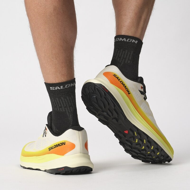 Salomon Herren Trailrunningschuhe SHOES ULTRA GLIDE 2 - Vanilleeis/Schwefelquelle/Drachenfeuer