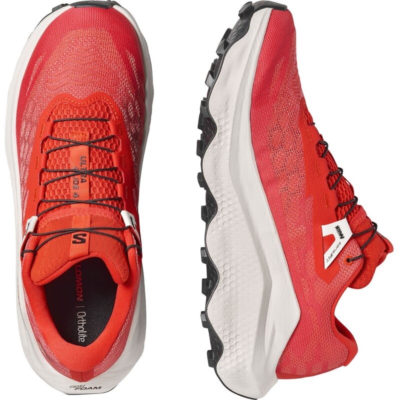 Salomon Herren Trailrunningschuhe SHOES ULTRA GLIDE 4 - Feuriges Rot/Vanilleeis/Schwarz