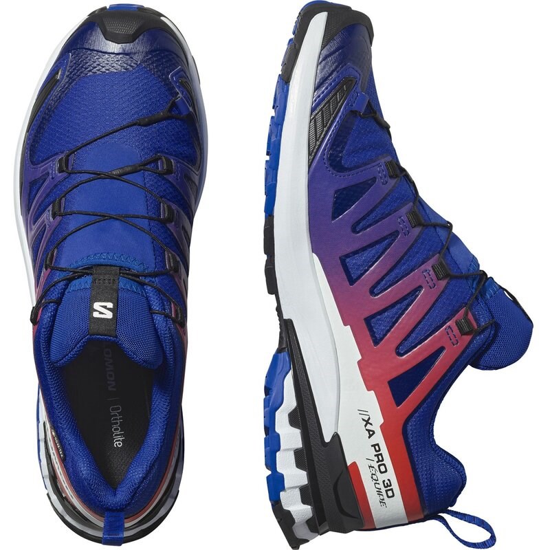 Salomon Herren Trekkingsandale SHOES XA PRO 3D V9 GTX EQUIPE Surf - Surf the Web/Feuriges Rot/Weiß