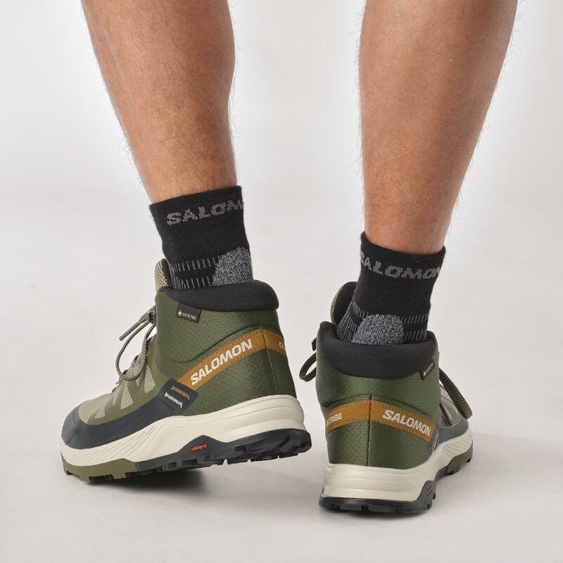 Salomon Herren Multifunktionsstiefel SHOES OUTRISE MID GTX - Olivennacht/Regentag/Zuckermandel