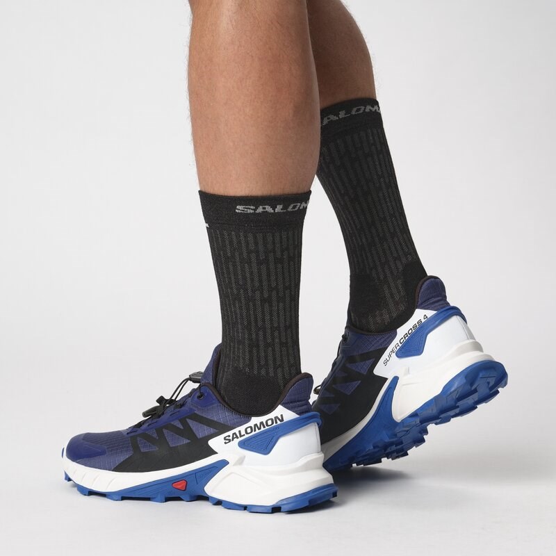 Salomon Herren Trailrunningschuhe SHOES SUPERCROSS 4 - Blauer Druck/Schwarz/Lapisblau