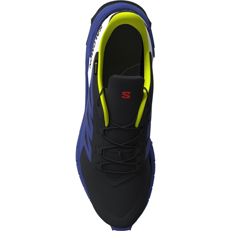 Salomon Herren Trailrunningschuhe SHOES SUPERCROSS 4 GTX - Schwarz/Surf the Web/Sicherheitsgelb