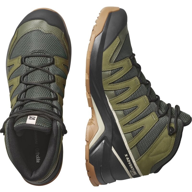 Salomon Herren Multifunktionsstiefel SHOES X-ADVENTURE RECON MID GTX - Torf/Martini-Olive/Oxford Tan