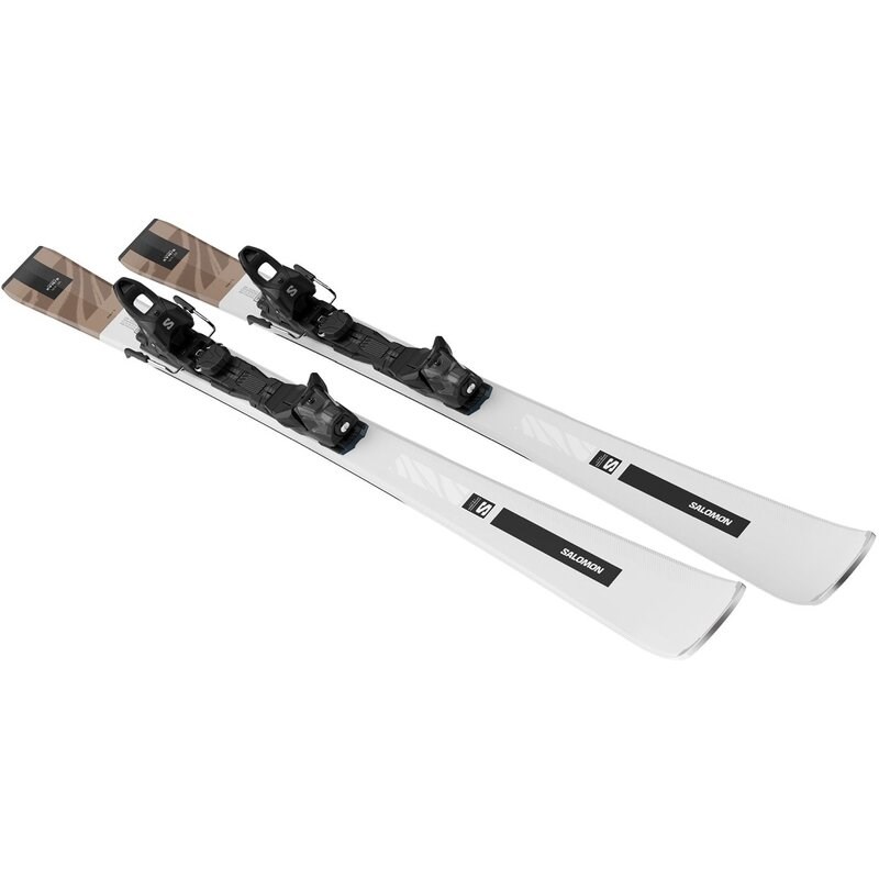 Salomon Damen All-Mountain Ski E - Silber/Schwarz/Maisstroh Metallic