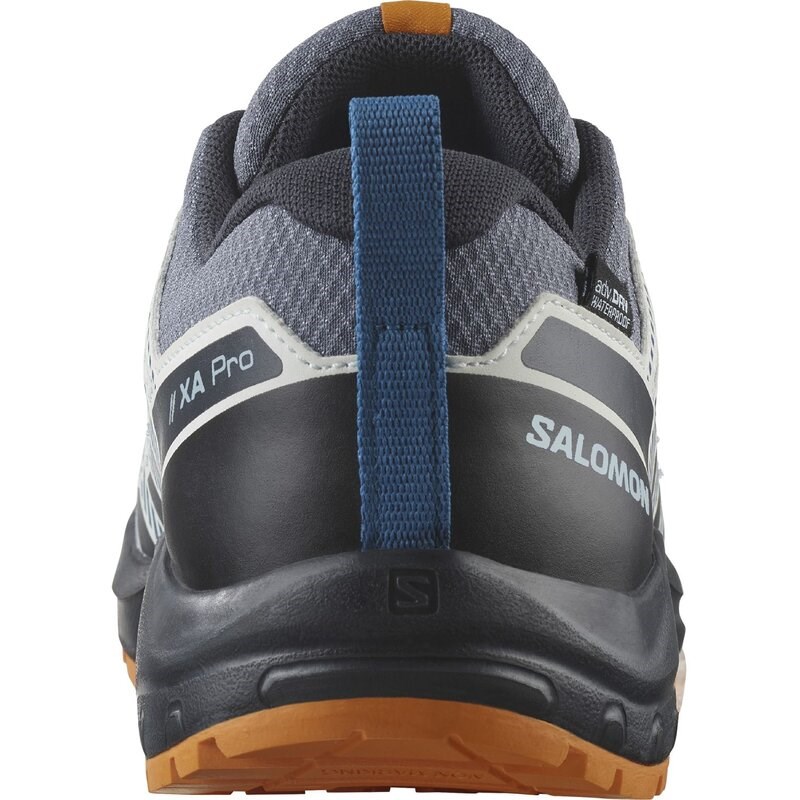 Salomon Kinder Trekkinghalbschuhe SHOES XA PRO V8 WP J - Grisaille/Dunkelblau/Kurkuma