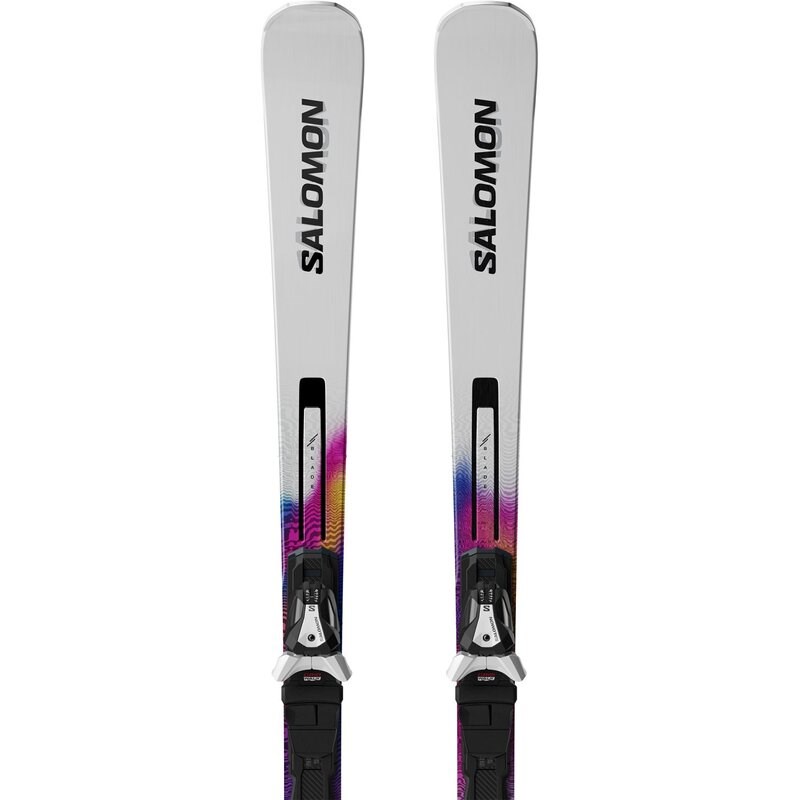 Salomon Herren All-Mountain Ski E ADDIKT PRO 66 + MI12 - Weiß/Rennblau/Rhodamin