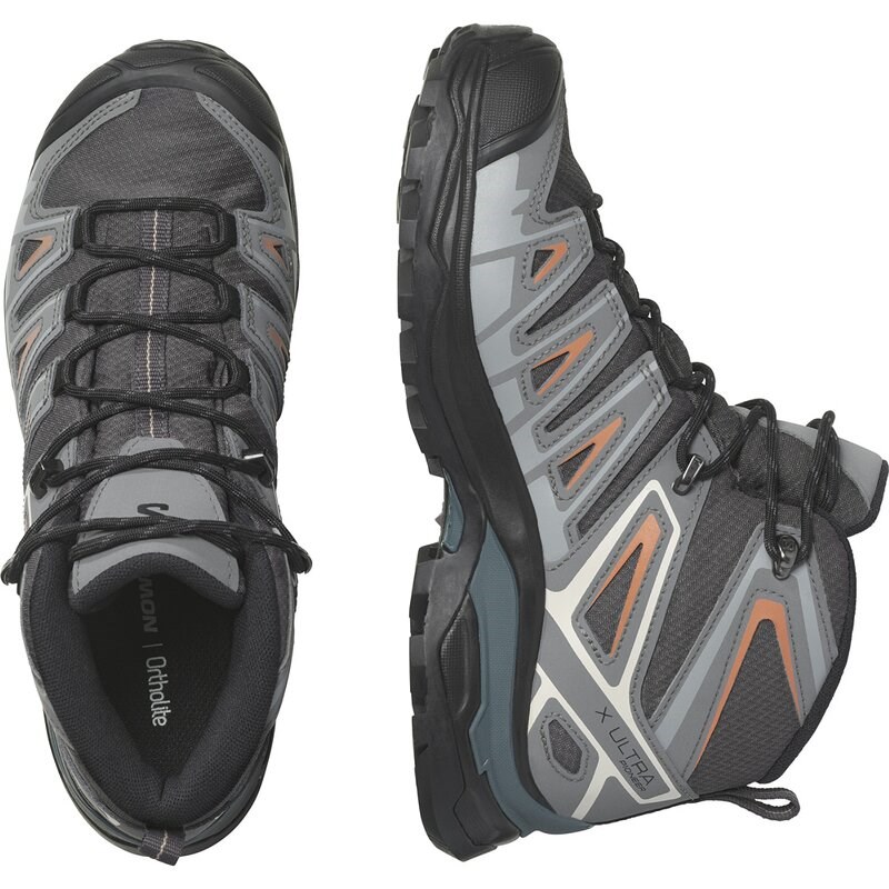 Salomon Damen Multifunktionsstiefel SHOES X ULTRA PIONEER MID GTX W - Magnet/Quiet Shade/Coral Gold
