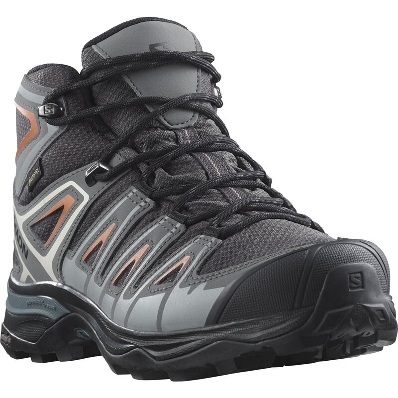 Salomon Damen Multifunktionsstiefel SHOES X ULTRA PIONEER MID GTX W - Magnet/Quiet Shade/Coral Gold