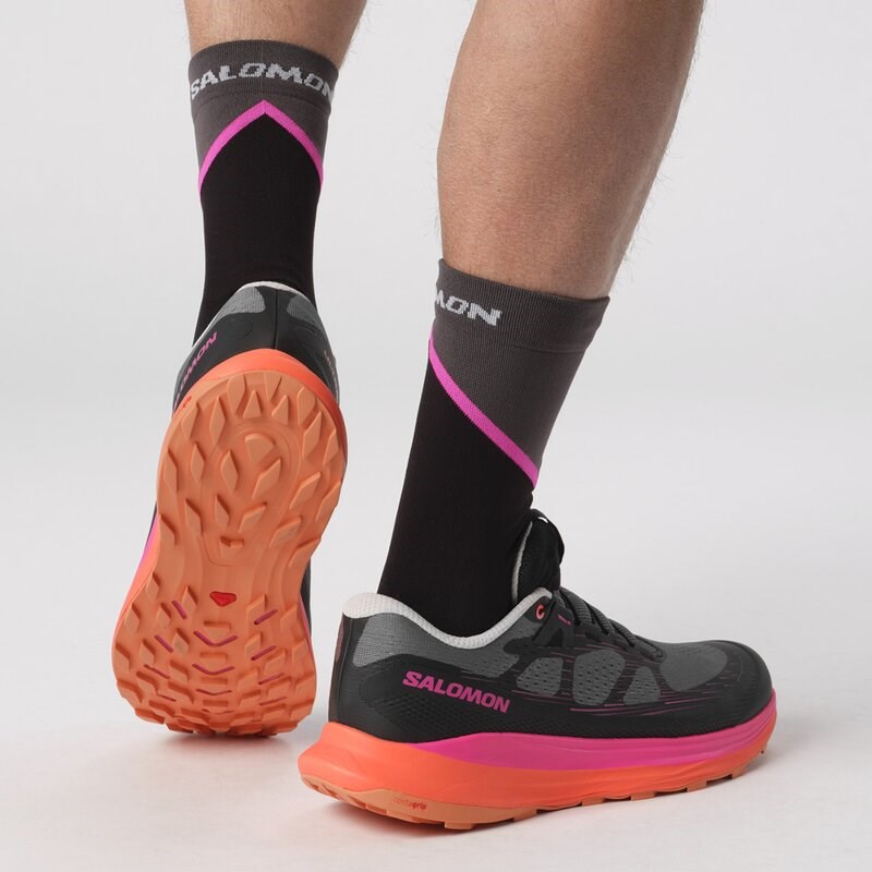 Salomon Herren Trailrunningschuhe SHOES ULTRA GLIDE 2 - Pflaumenkätzchen/Schwarz/Rosa Glanz