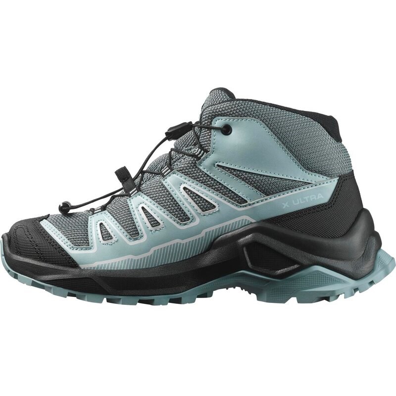 Salomon Kinder Trekkingstiefel SHOES X ULTRA MID GTX J - Turbulenz/Schwarz/Turmalin