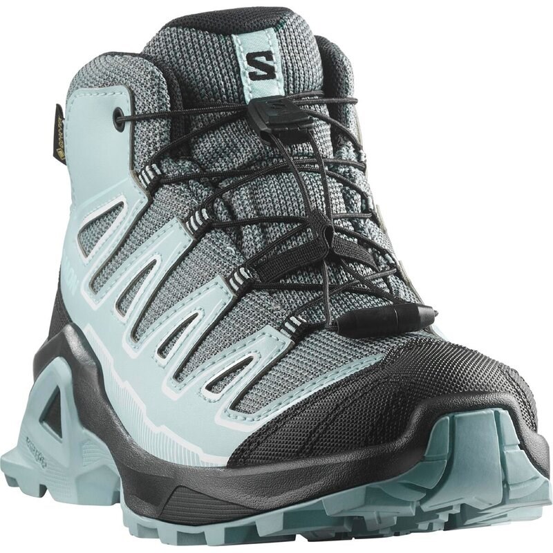 Salomon Kinder Trekkingstiefel SHOES X ULTRA MID GTX J - Turbulenz/Schwarz/Turmalin